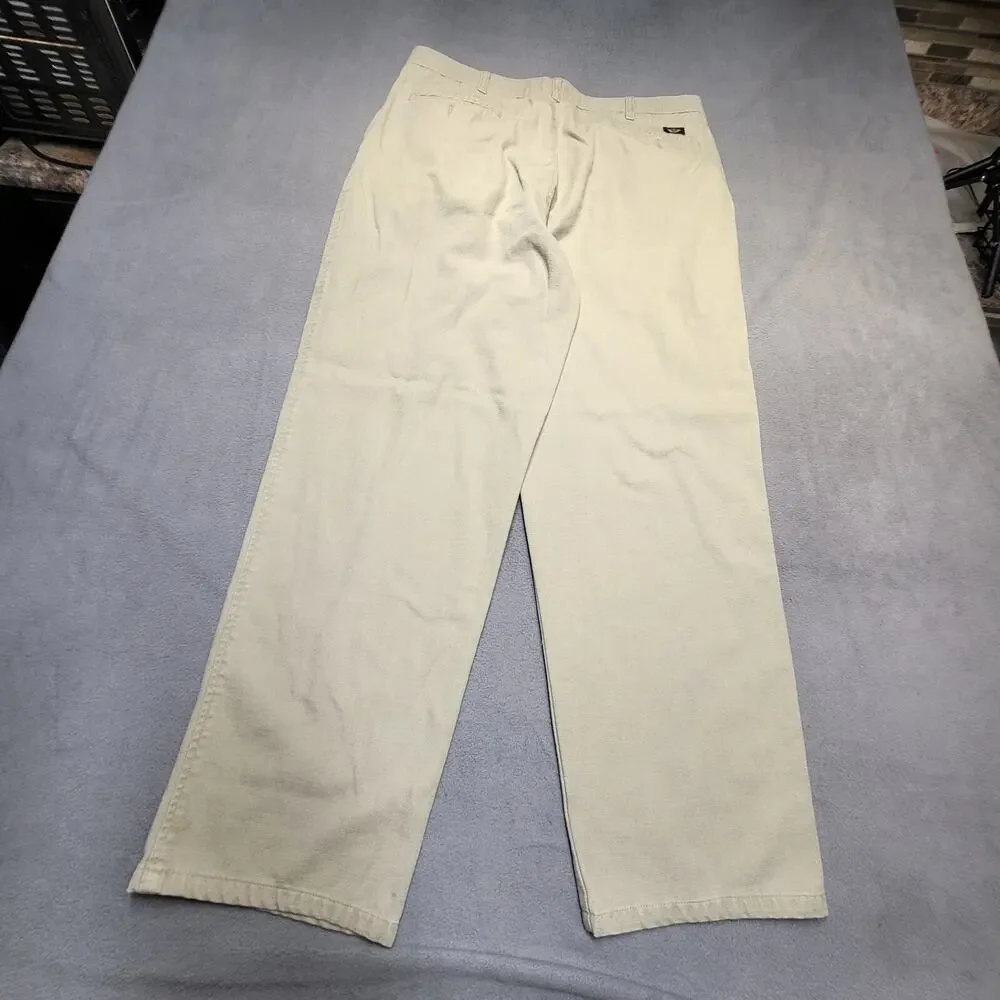 Vintage 90s Dockers Pants Mens 35x29 Tan Straight Leg Khaki Pleated